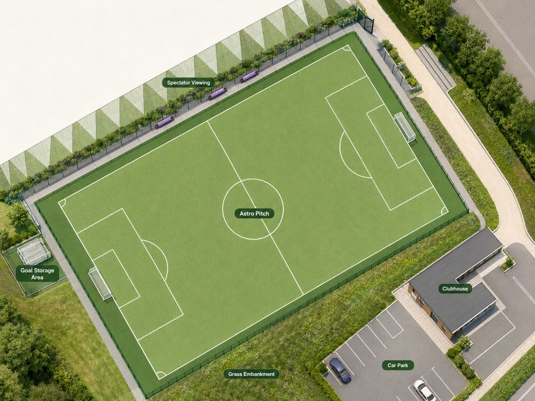 Updated plan for the proposed Bandon AFC full-size astro pitch